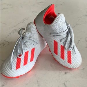 Adidas Silver White Red Soccer Cleats